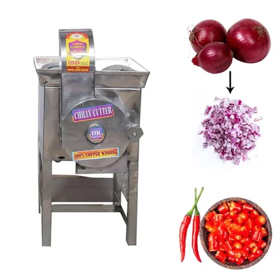 Commercial Stainless Steel Chili Onion Cutter Machine, 1 HP, 70kg/hr
